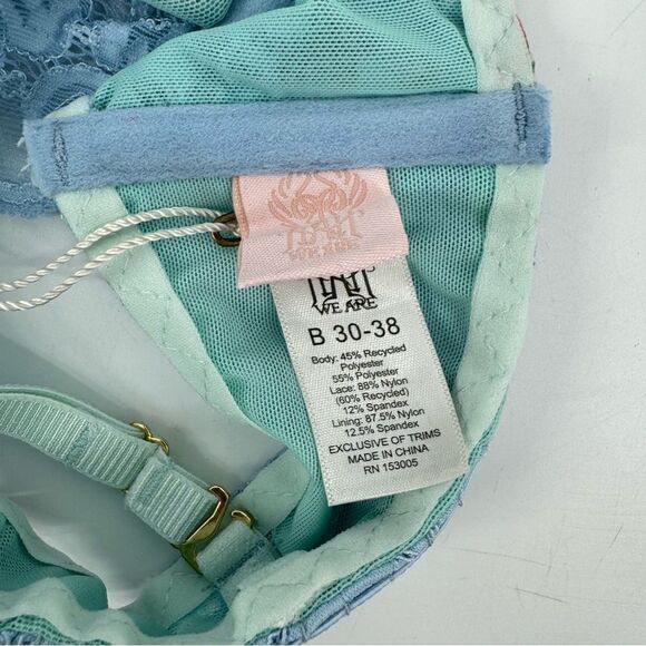 Free People x We Are Hah After Hours Bra Sz 30-38B Kyoto Kimono French Blue New - Picture 9 of 9